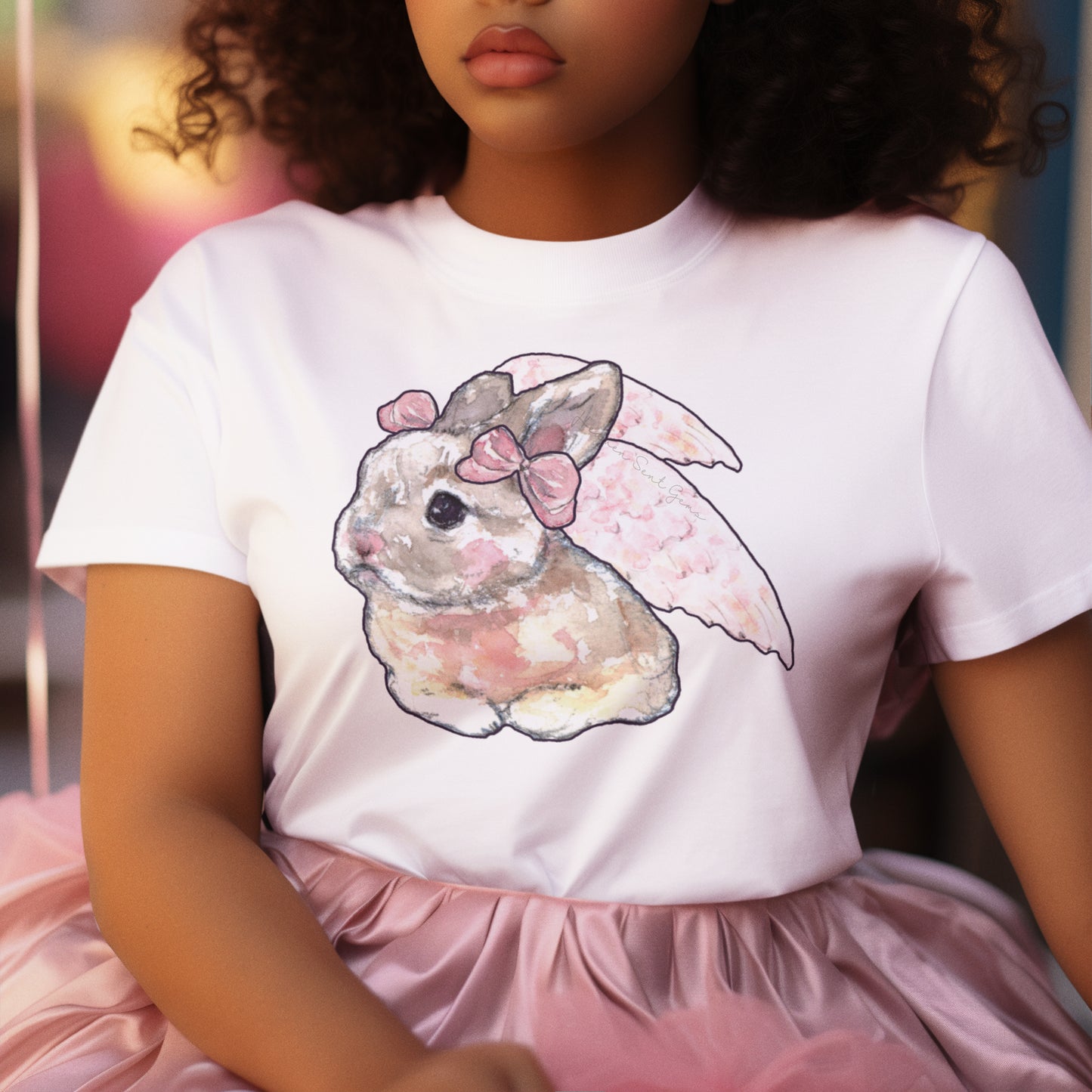 LOLITA Cherub Bunny with Bows Unisex Women's  T-shirt