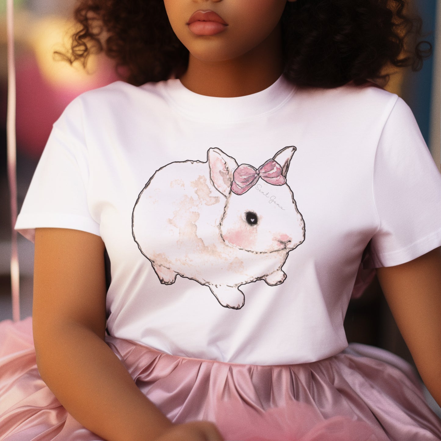 JUST A GIRL Coquette Bunny Unisex Women's T-shirt