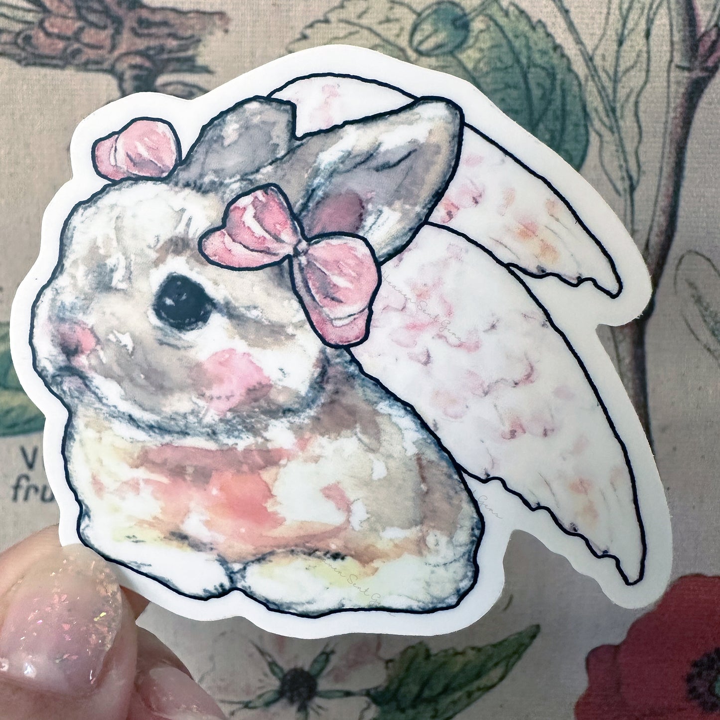 LOLITA Cherub Bunny with Bows Sticker