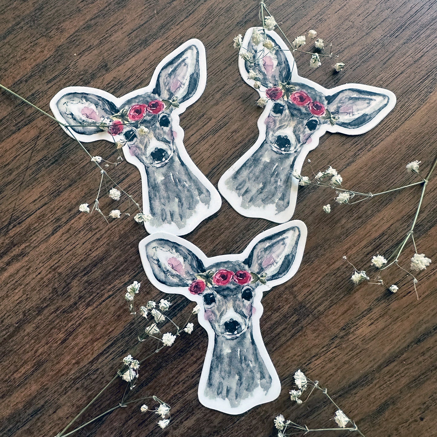 LUNA Flower Crown Deer Sticker