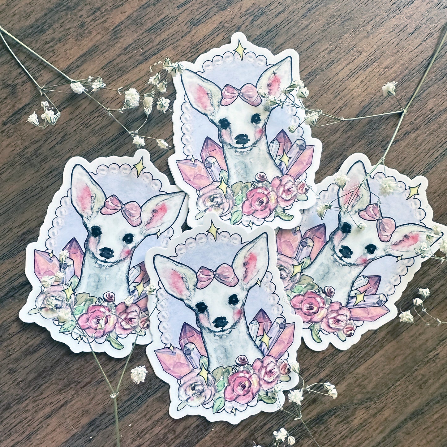 LIMITED EDITION OPAL Crystal White Fawn Sticker