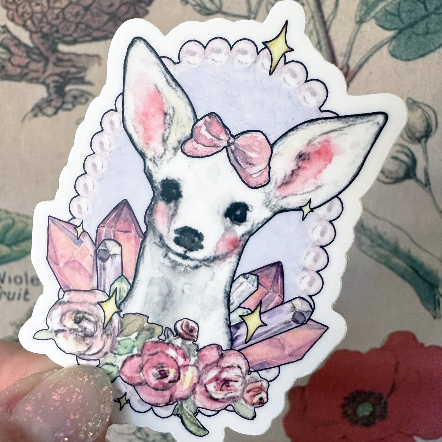 LIMITED EDITION OPAL Crystal White Fawn Sticker